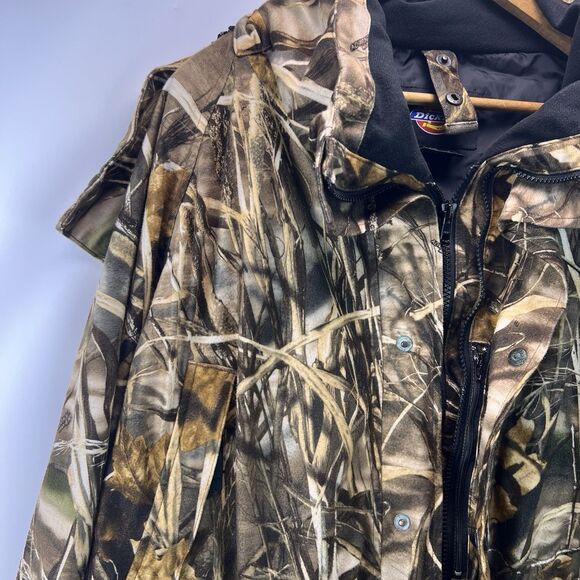 Dickies Men’s 2XL Insulated Camouflage Hooded Jacket Full Zip Workwear FLAW - Picture 3 of 12